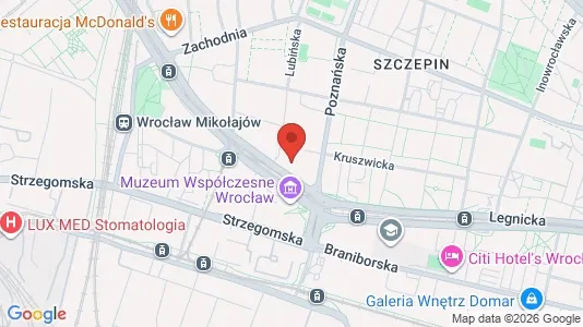 Apartments for rent i Wrocław - kort over placeringen