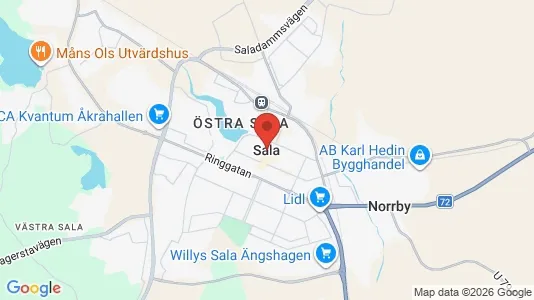 Apartments for rent i Sala - kort over placeringen
