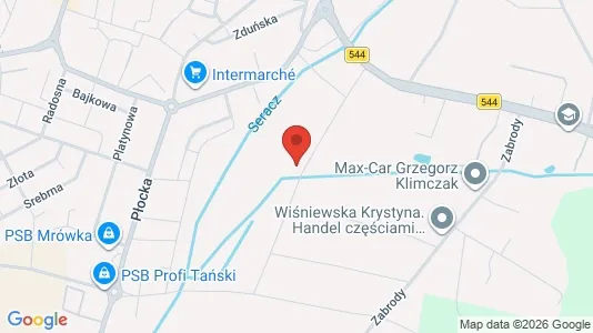 Apartments for rent i Mławski - kort over placeringen