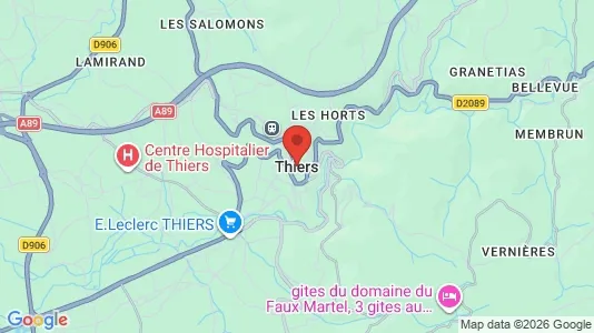 Apartments for rent i Thiers - kort over placeringen