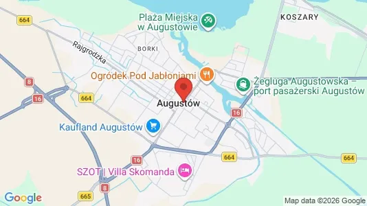 Apartments for rent i Augustowski - kort over placeringen