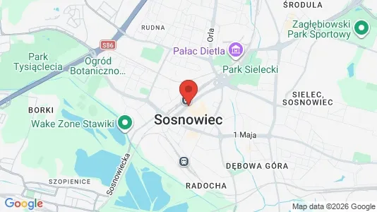Apartments for rent i Sosnowiec - kort over placeringen