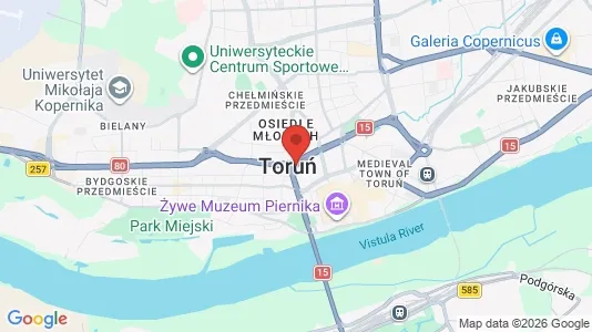 Apartments for rent i Toruński - kort over placeringen