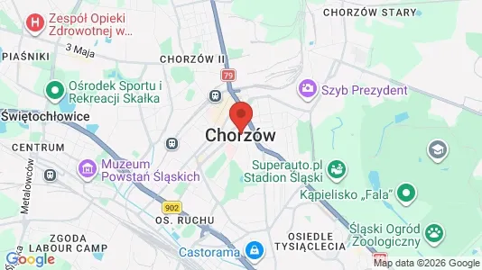 Rooms for rent i Chorzów - kort over placeringen