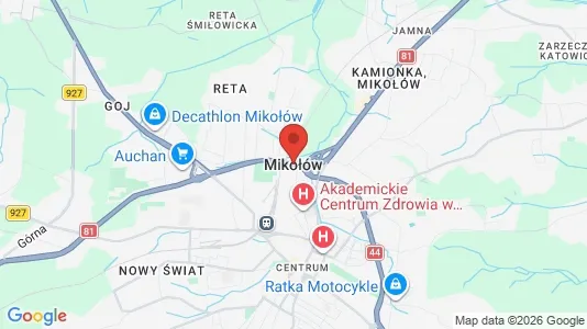 Apartments for rent i Mikołowski - kort over placeringen