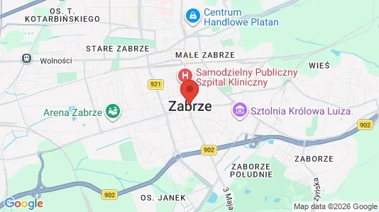Rooms for rent i Zabrze - kort over placeringen