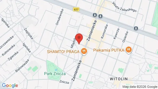 Apartments for rent i Warszawa Praga-Południe - kort over placeringen