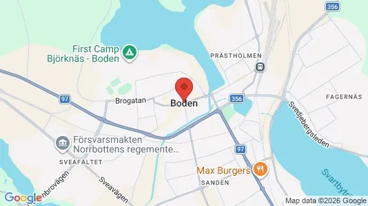 Houses for rent i Boden - kort over placeringen