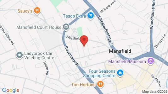 Apartments for rent i Mansfield - Nottinghamshire - kort over placeringen
