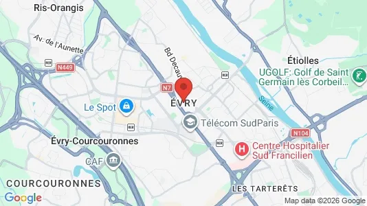 Apartments for rent i Évry - kort over placeringen