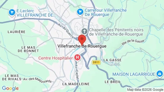 Apartments for rent i Villefranche-de-Rouergue - kort over placeringen