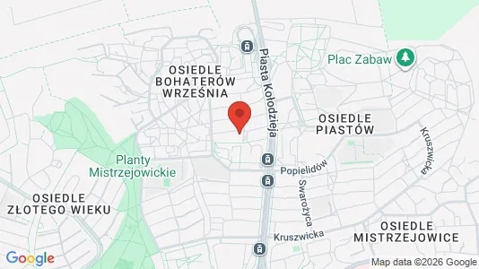 Rooms for rent i Kraków Nowa Huta - kort over placeringen