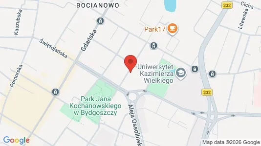 Rooms for rent i Bydgoszcz - kort over placeringen