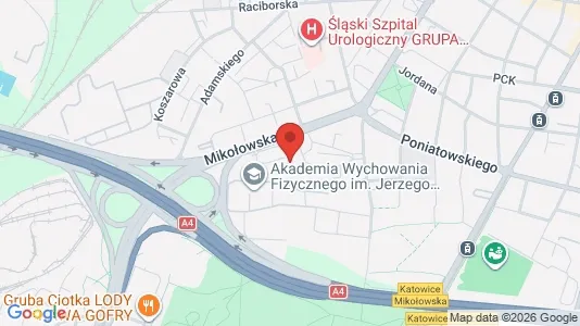 Apartments for rent i Katowice - kort over placeringen