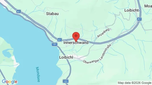 Apartments for rent i Innerschwand am Mondsee - kort over placeringen