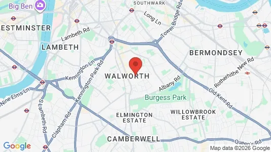 Apartments for rent i London SE17 - kort over placeringen