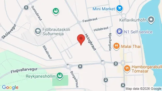Apartments for rent i Reykjanesbær - kort over placeringen