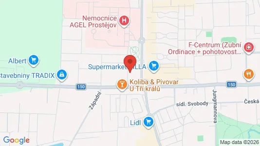 Apartments for rent i Prostějov - kort over placeringen