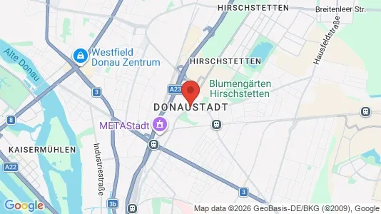 Apartments for rent i Vienna Donaustadt - kort over placeringen