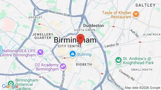 Apartments for rent i Birmingham - West Midlands - kort over placeringen