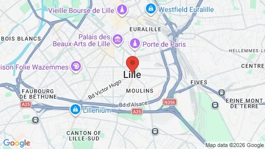 Apartments for rent i Lille - kort over placeringen