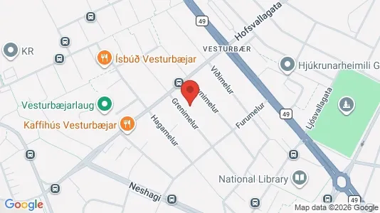 Apartments for rent i Reykjavík Vesturbær - kort over placeringen
