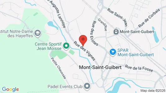 Apartments for rent i Mont-Saint-Guibert - kort over placeringen