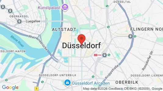 Apartments for rent i Dusseldorf - kort over placeringen