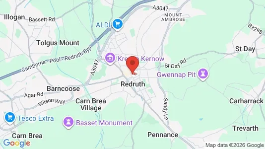 Apartments for rent i Redruth - Cornwall - kort over placeringen