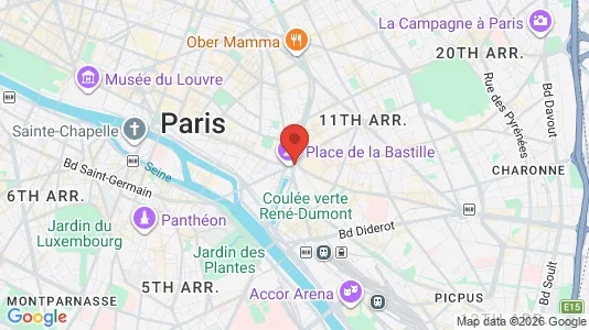 Apartments for rent i Paris 11ème arrondissement - Bastille - kort over placeringen