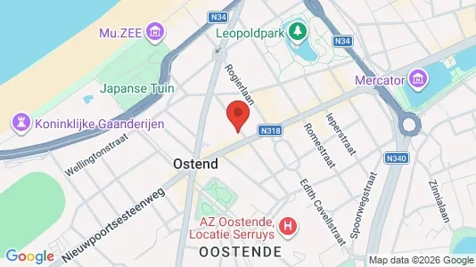 Apartments for rent i Oostende - kort over placeringen