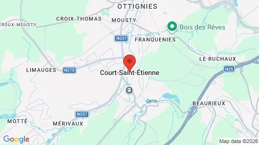 Houses for rent i Court-Saint-Étienne - kort over placeringen
