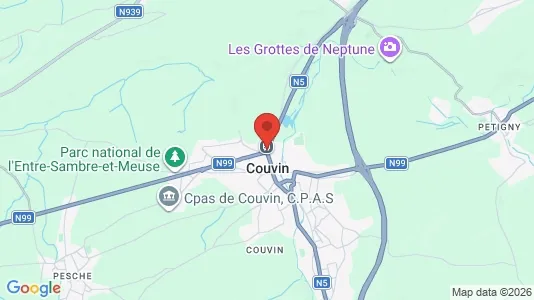 Houses for rent i Couvin - kort over placeringen
