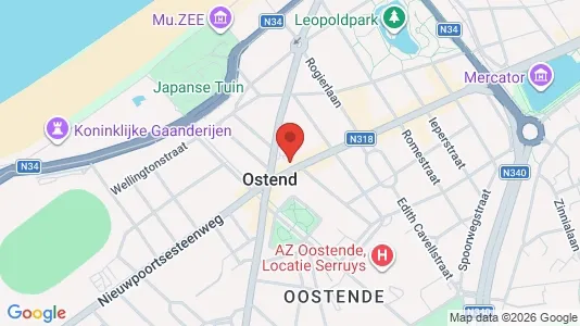 Apartments for rent i Oostende - kort over placeringen