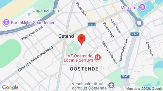 Apartments for rent i Oostende - kort over placeringen