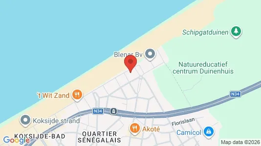 Apartments for rent i Koksijde - kort over placeringen