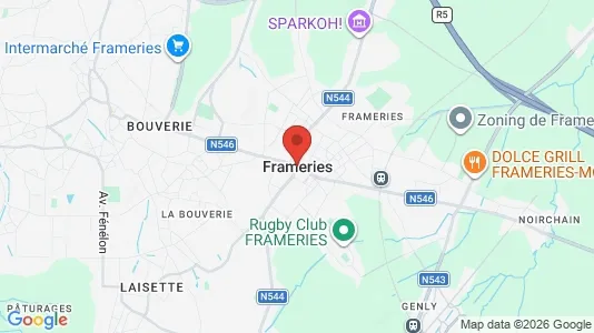 Houses for rent i Frameries - kort over placeringen