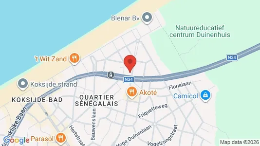 Apartments for rent i Koksijde - kort over placeringen
