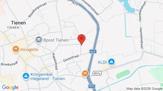 Apartments for rent i Tienen - kort over placeringen