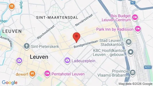 Apartments for rent i Leuven - kort over placeringen
