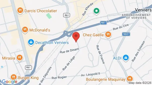 Apartments for rent i Verviers - kort over placeringen