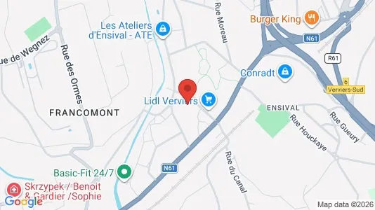 Apartments for rent i Verviers - kort over placeringen