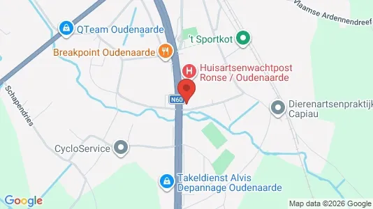 Apartments for rent i Oudenaarde - kort over placeringen