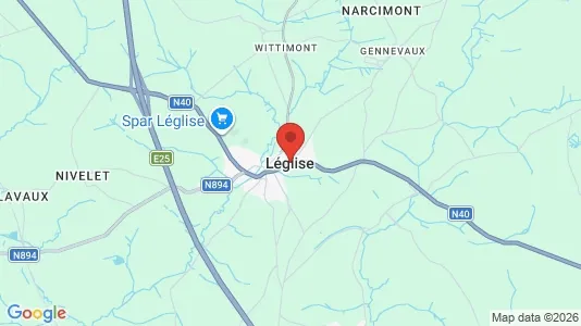 Apartments for rent i Léglise - kort over placeringen