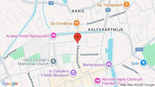Apartments for rent i Ieper - kort over placeringen