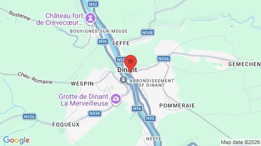 Apartments for rent i Dinant - kort over placeringen