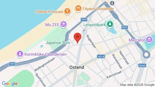 Apartments for rent i Oostende - kort over placeringen