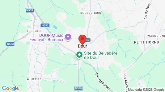 Apartments for rent i Dour - kort over placeringen