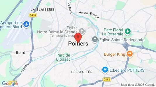 Apartments for rent i Poitiers - kort over placeringen