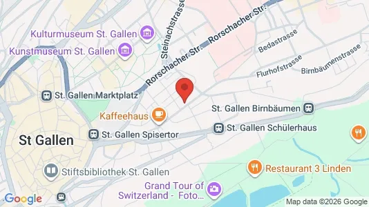 Apartments for rent i Sankt Gallen - kort over placeringen